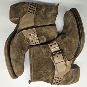 Josef Seibel Toni Taupe Suede Harness Ankle Boots EUR 42 (US 11)